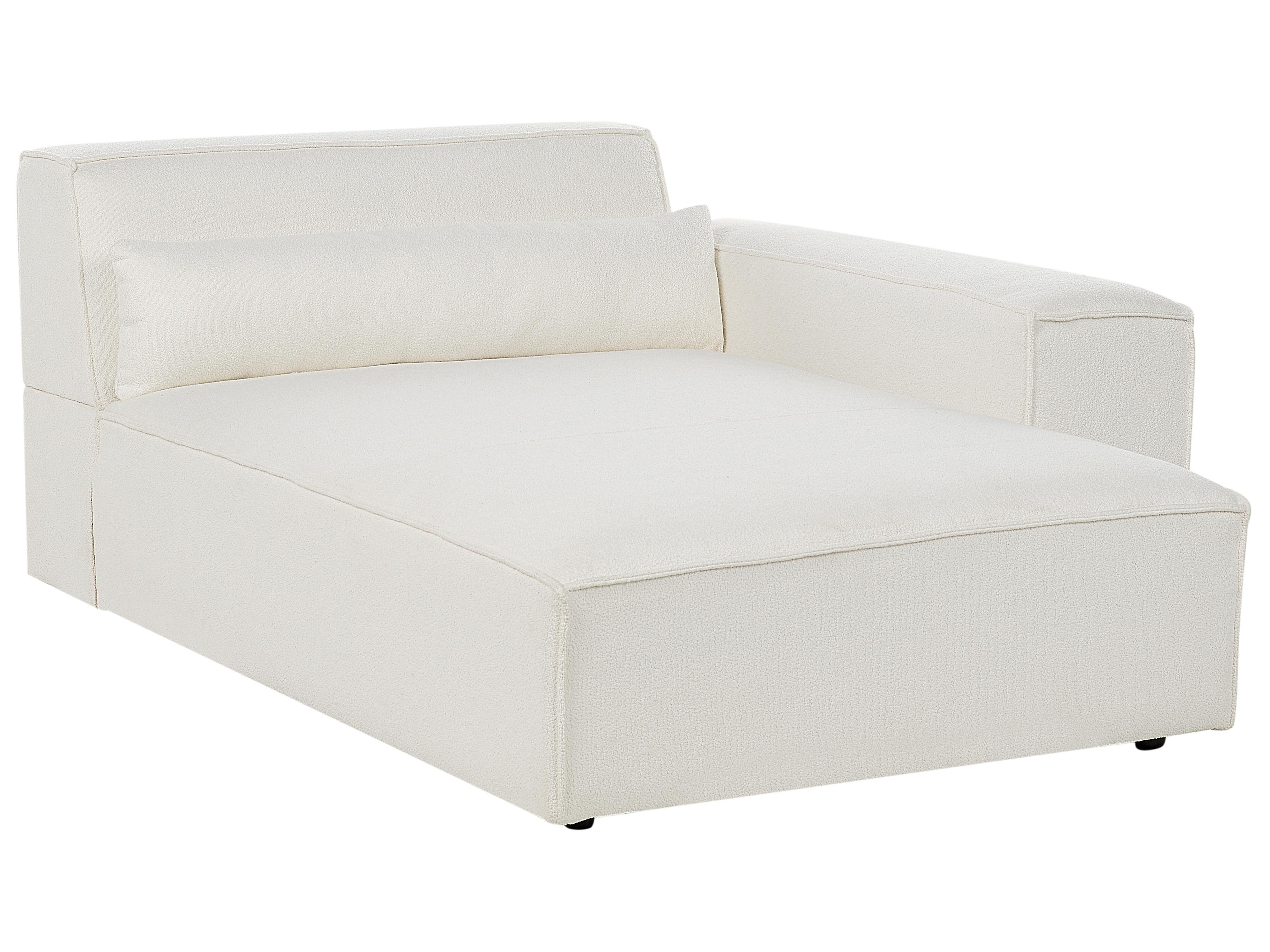 Linkszijdige chaise longue HELLNAR Bouclé Gebroken wit