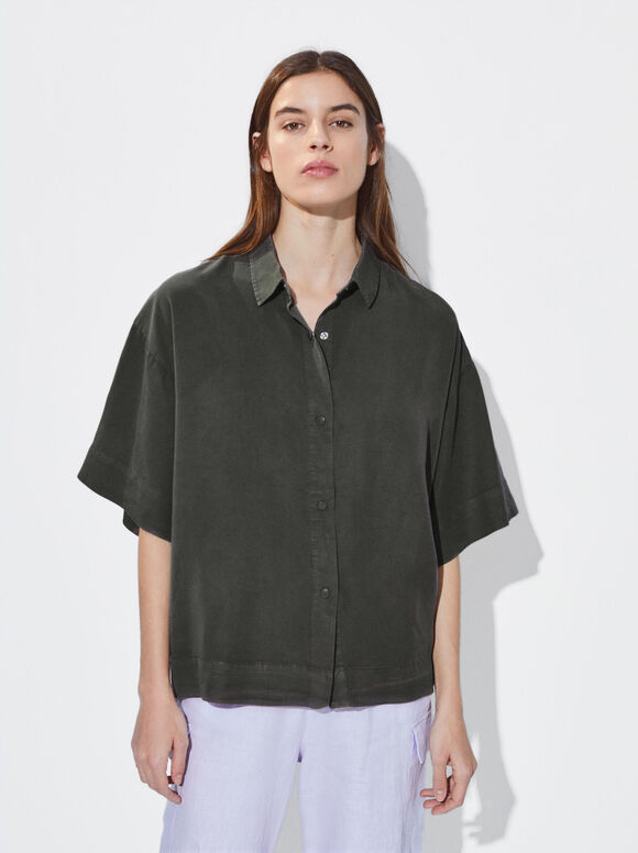 Camisa 100% Lyocell - Cáqui