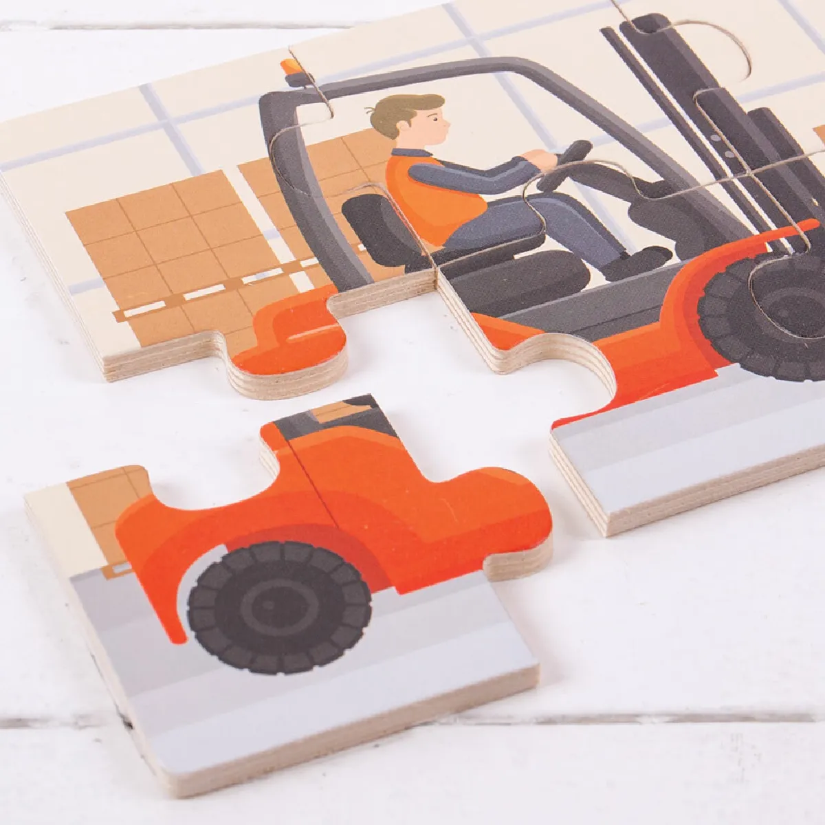 Bigjigs Toys Puzzle bois 3 pièces Big Mover