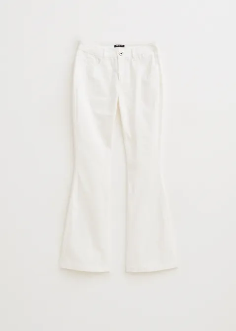 Flared broek twill off-white (WIT.O)