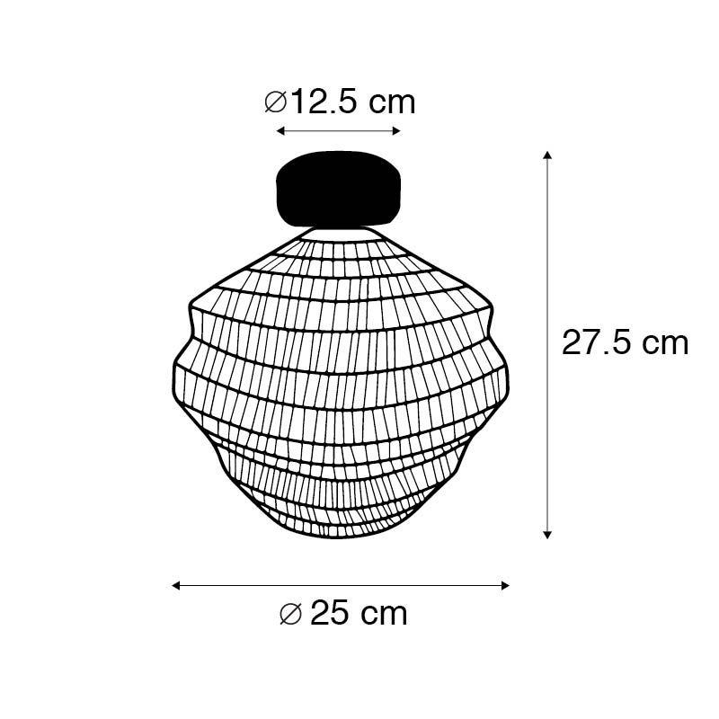 Oosterse plafondlamp goud 25 cm - Vadi