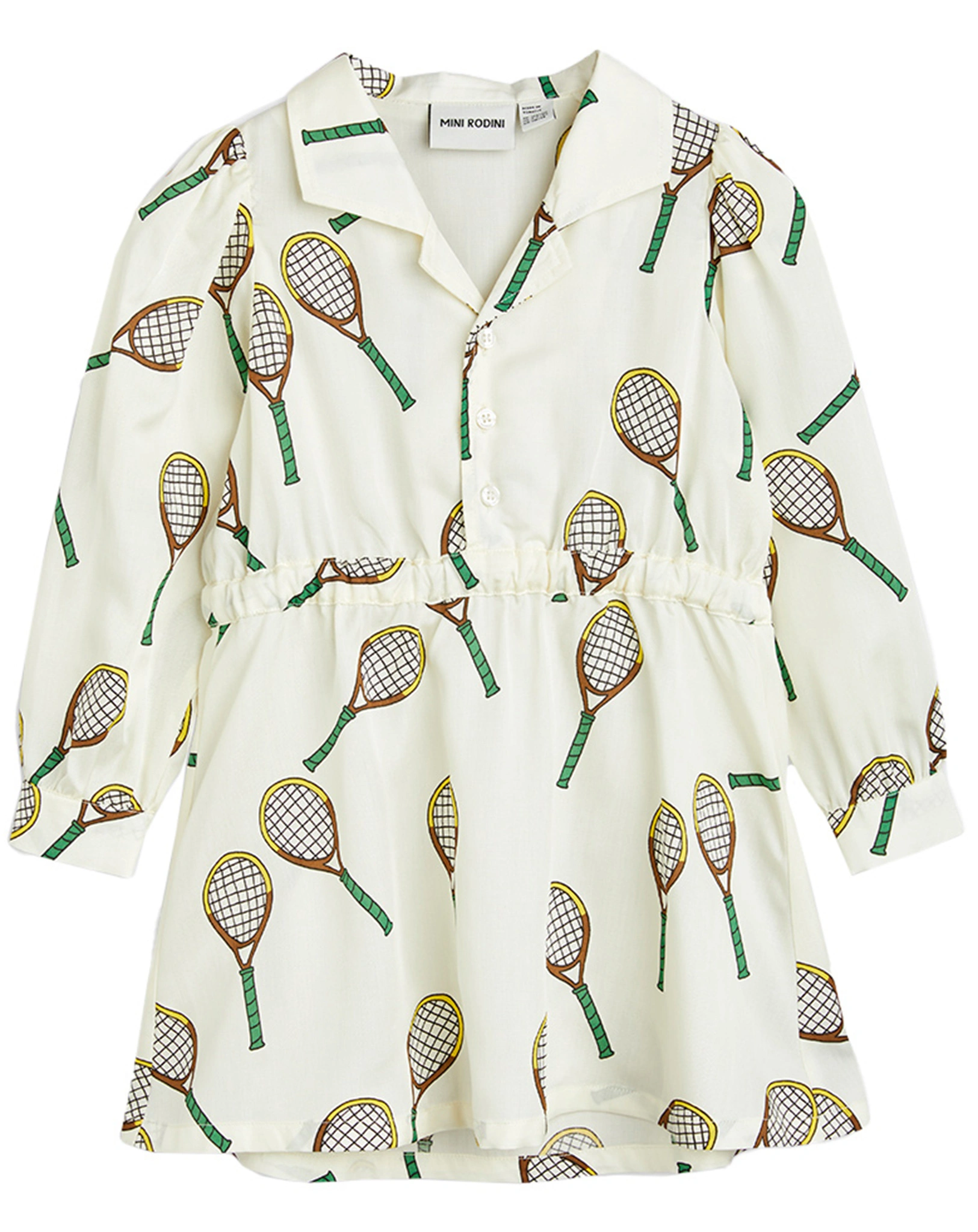 Langarm-Kleid TENNIS AOP in offwhite