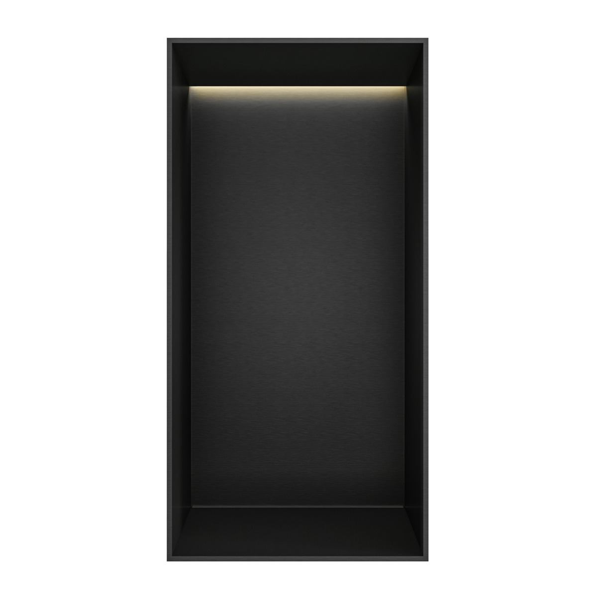 Hotbath &More frameless inbouwnis met verlichting 30x15x10cm geborsteld zwart PVD