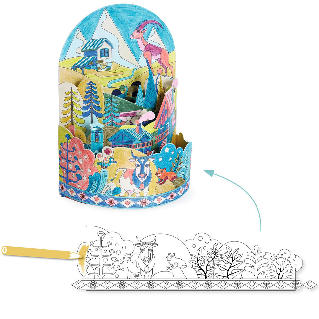 Djeco 3D kleurplaat - on top of the world