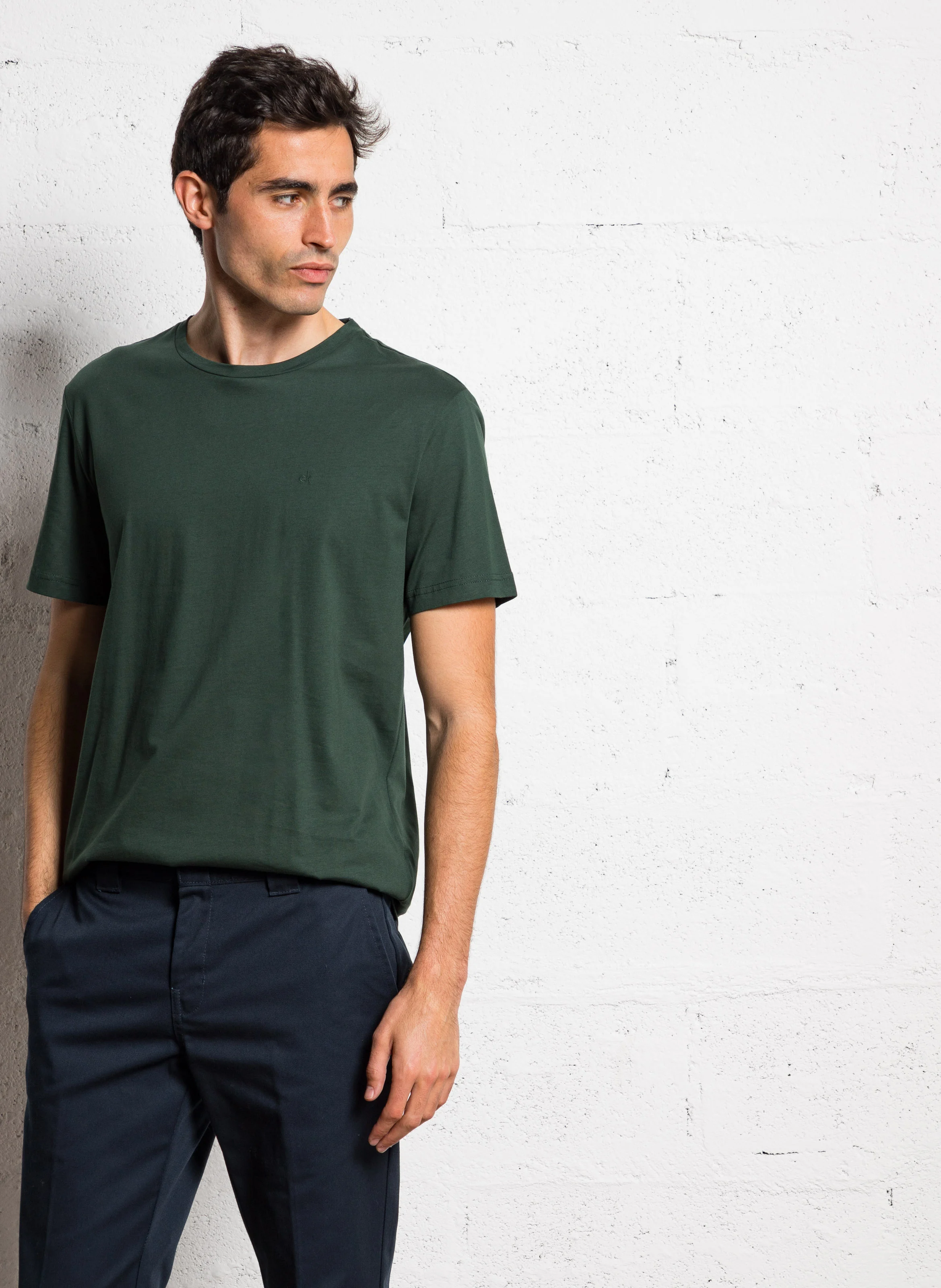 Tee-shirt col rond en coton bio | Vert