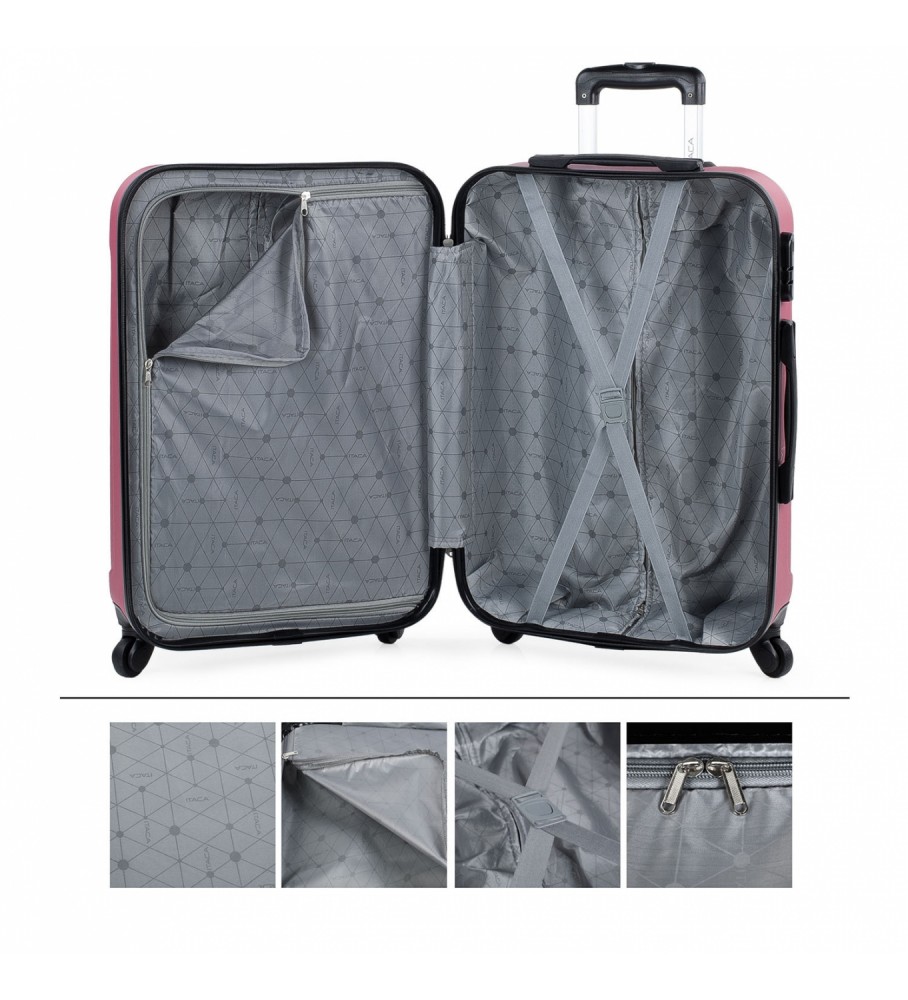Conjunto de malas rígidas de viagem ITACA com 4 rodas, vermelhas