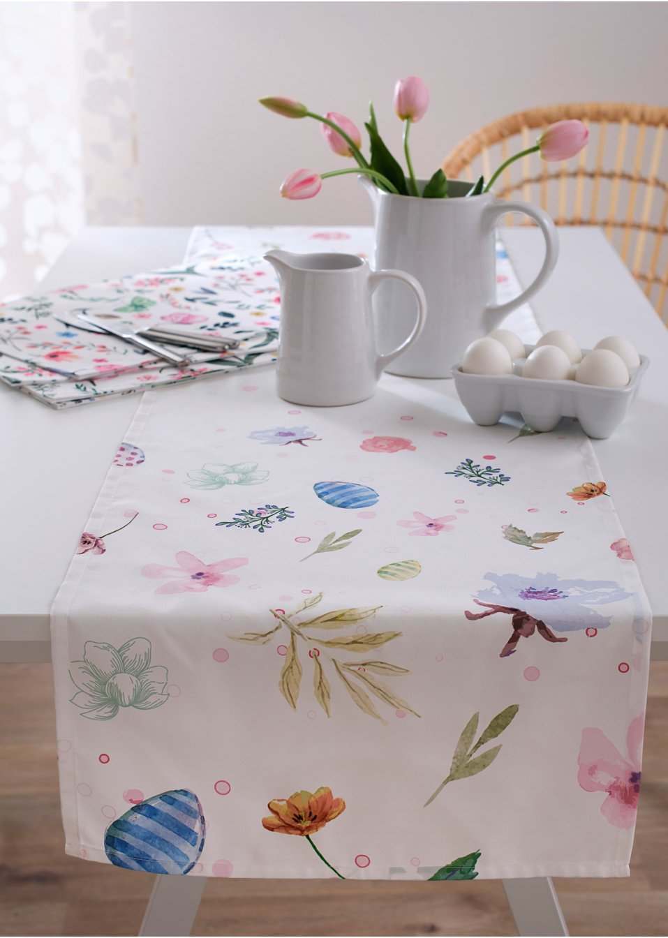 Chemin de table imprimé floral