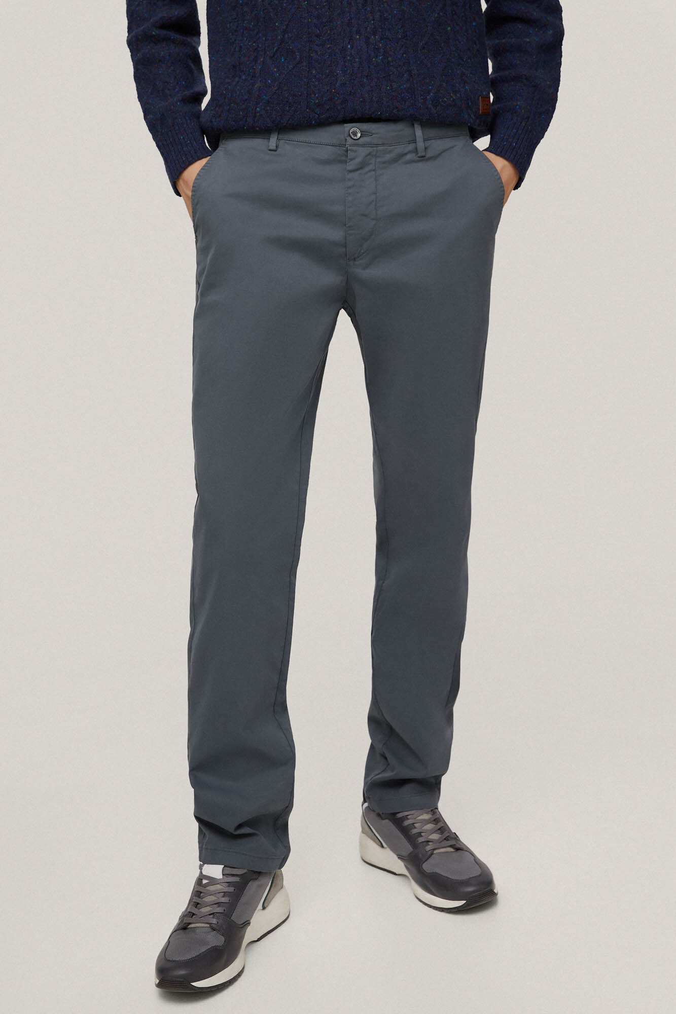 Calça chino Premium Flex Regular Fit - Cinza
