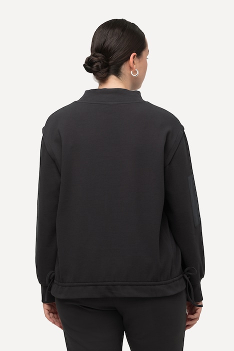 Sweatshirt, Rippstruktur, Saumband, Stehkragen, Langarm