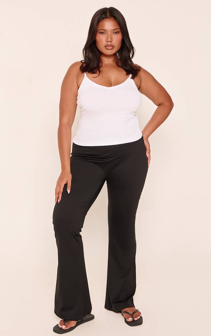 Noir Pantalon De Yoga Évasé Sculptant Ultimate Grande Taille