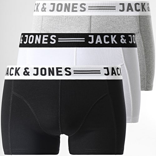 Lot De 3 Boxers Sense Noir Blanc Gris Chiné