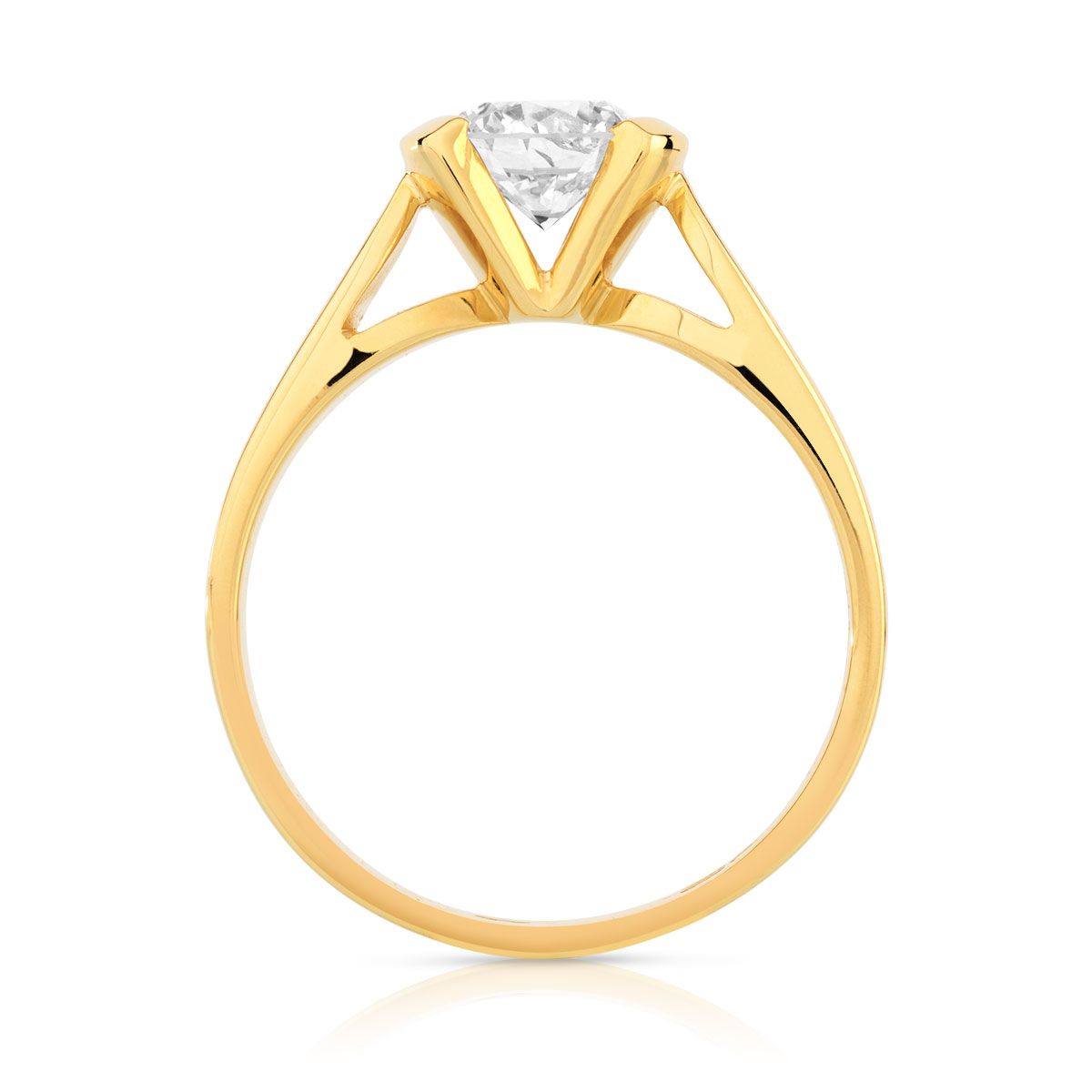 Solitaire or 750 diamant 0.70 carat H/P1
