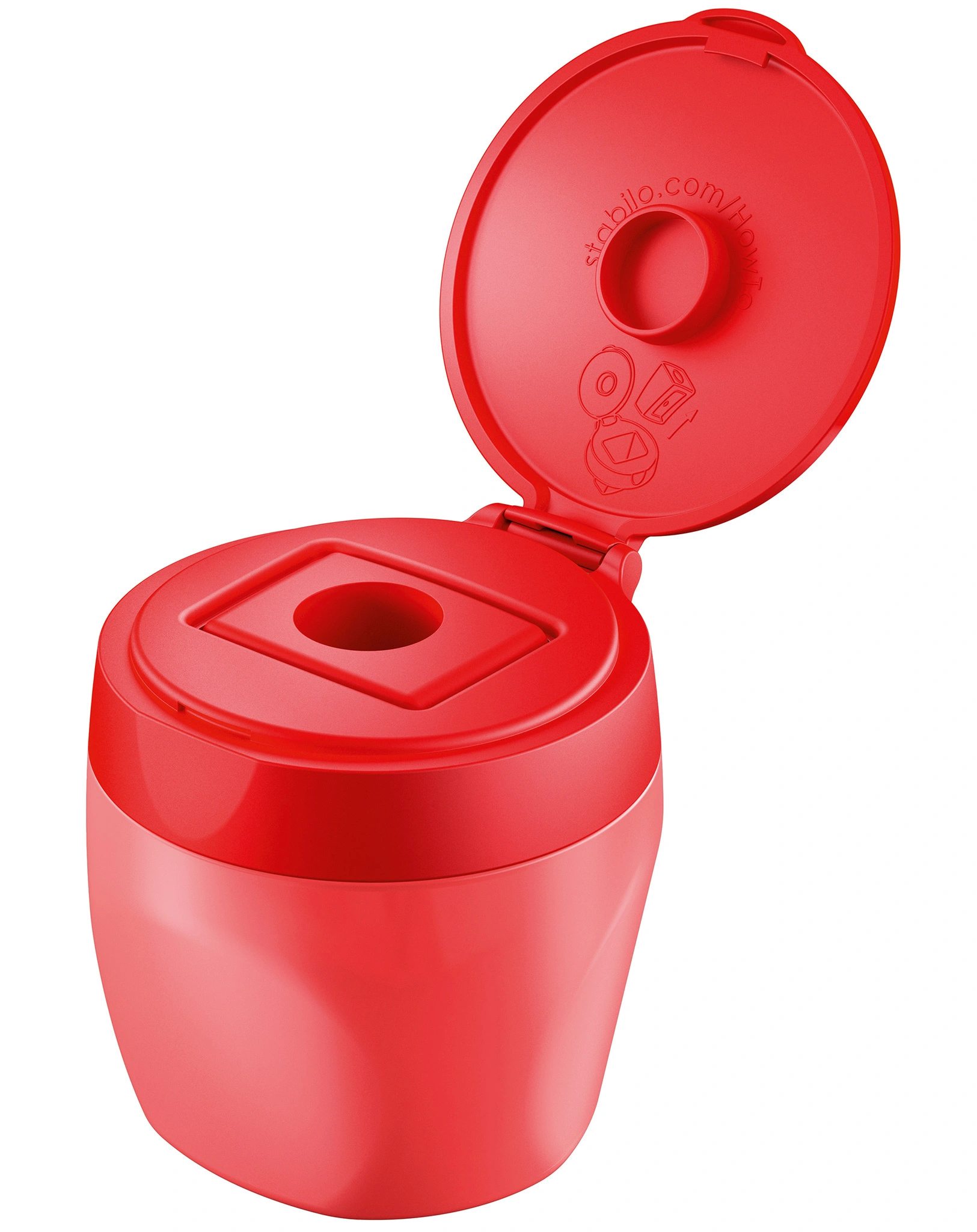 Dosenspitzer STABILO® woody 3in1 für extradicke Stifte in rot