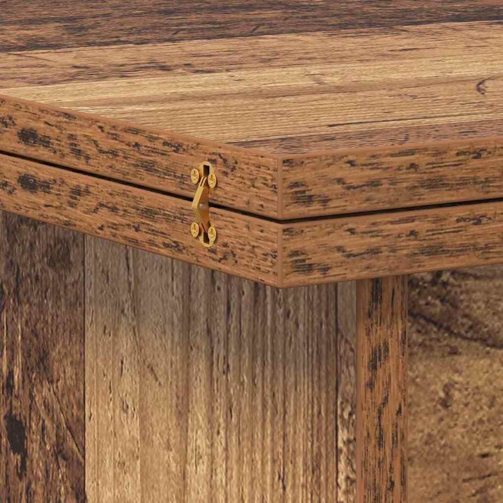 vidaXL Couchtisch Altholz 55 x 54,5 x 45 cm Holzwerkstoff, Verstellbarer rechteckiger Couchtisch, modern, erweiterbar, minimalistisches Design für Dein Wohnzimmer