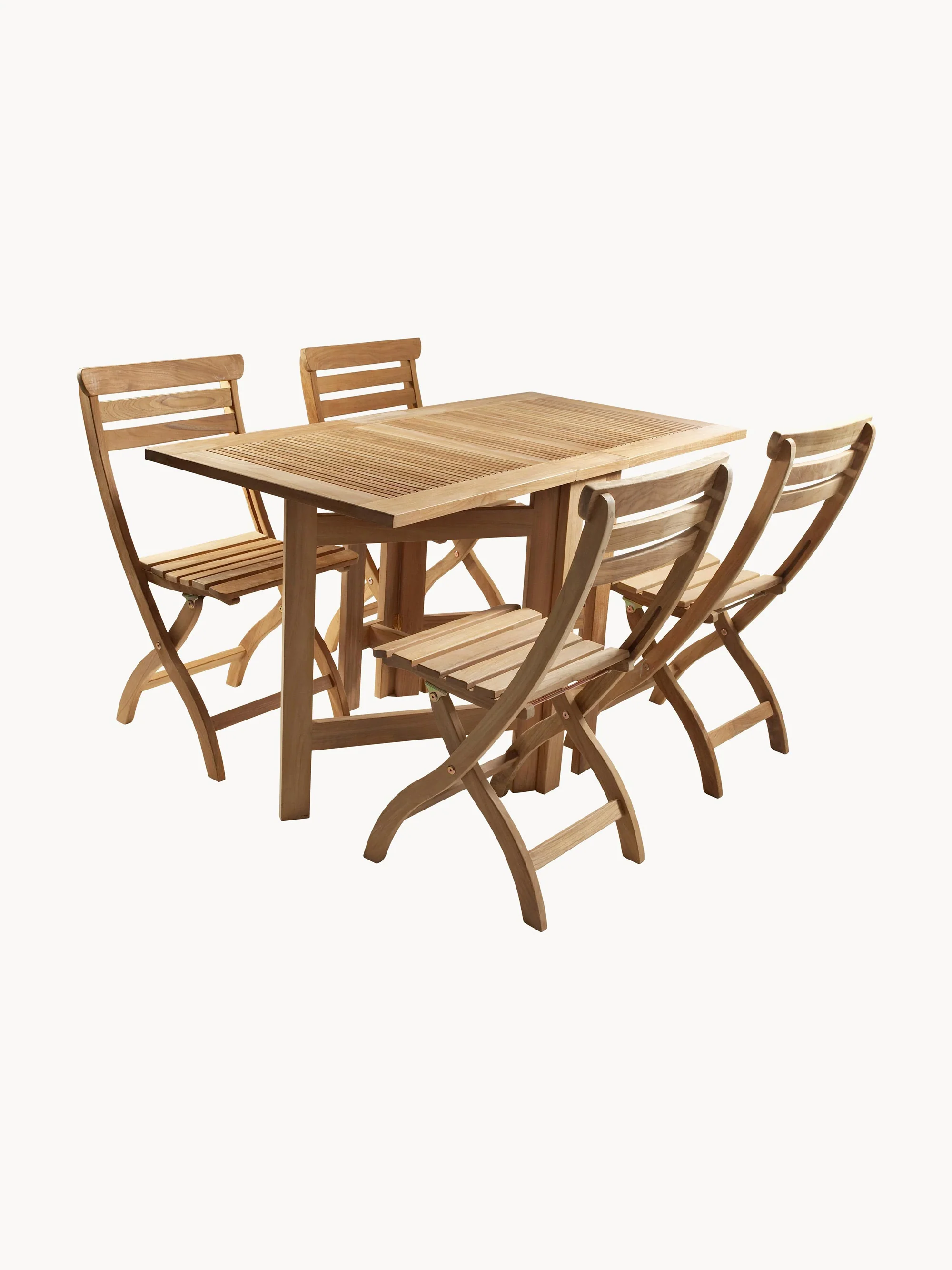 Uitschuifbare teakhouten tuintafel Butterfly