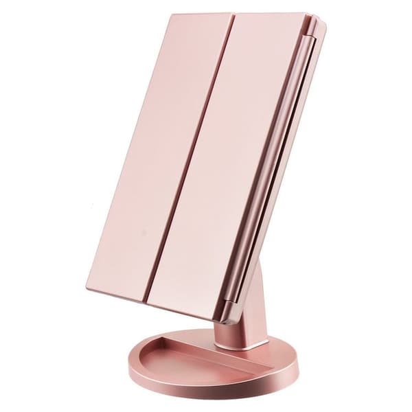 UNIQ LED Trifold Hollywood sminkespeil - RoseGold