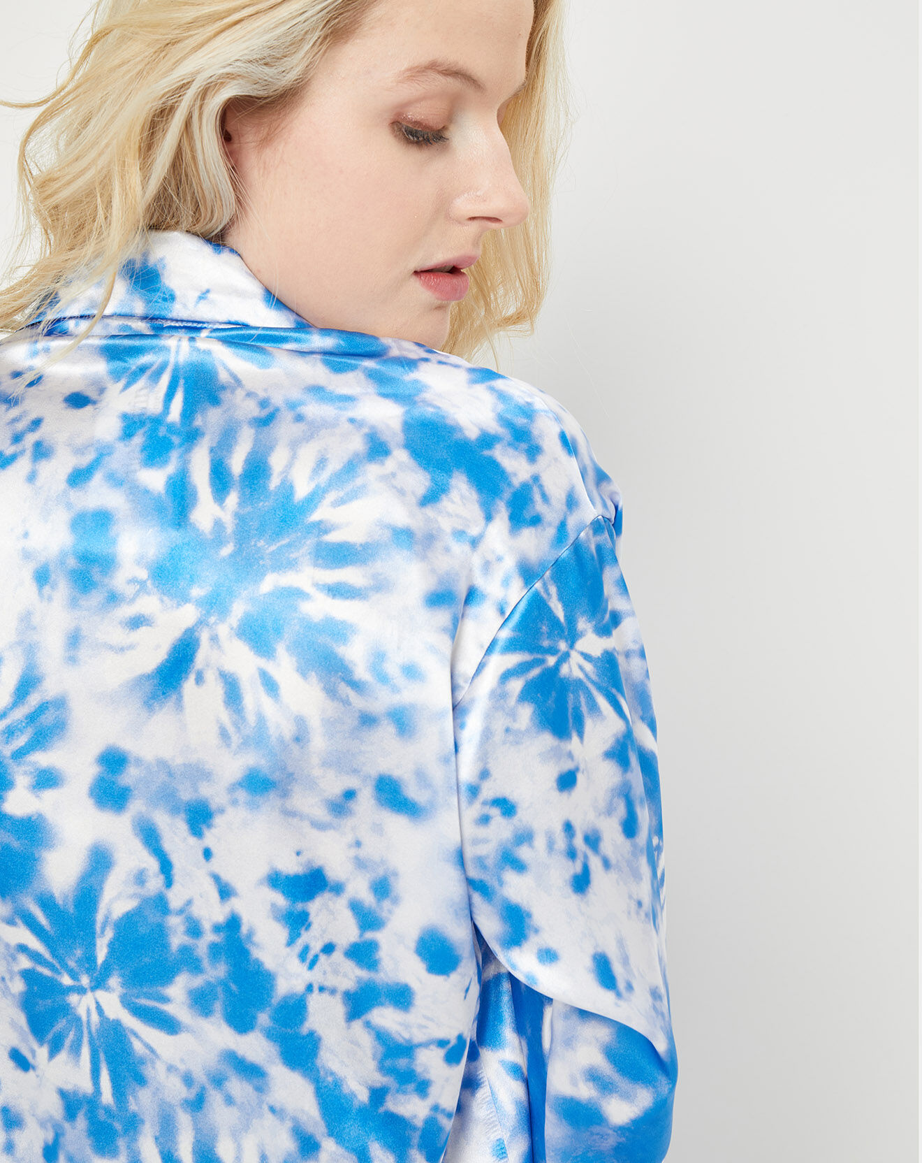 Quartier Latin Pyjama satiné Mathilde Tie and Dye bleu/blanc
