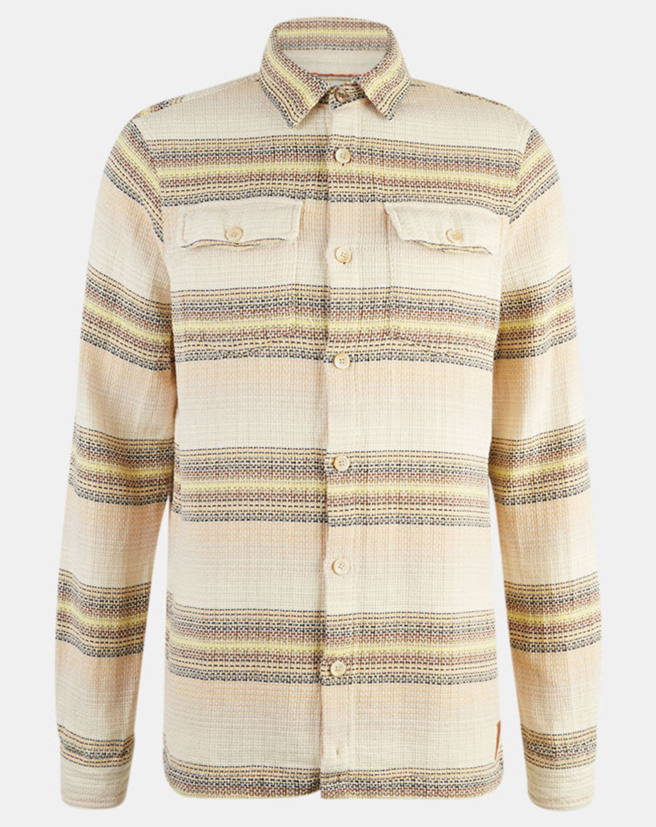 Scotch & Soda Surchemise 100% Coton Bio Regular Fit Texturée beige