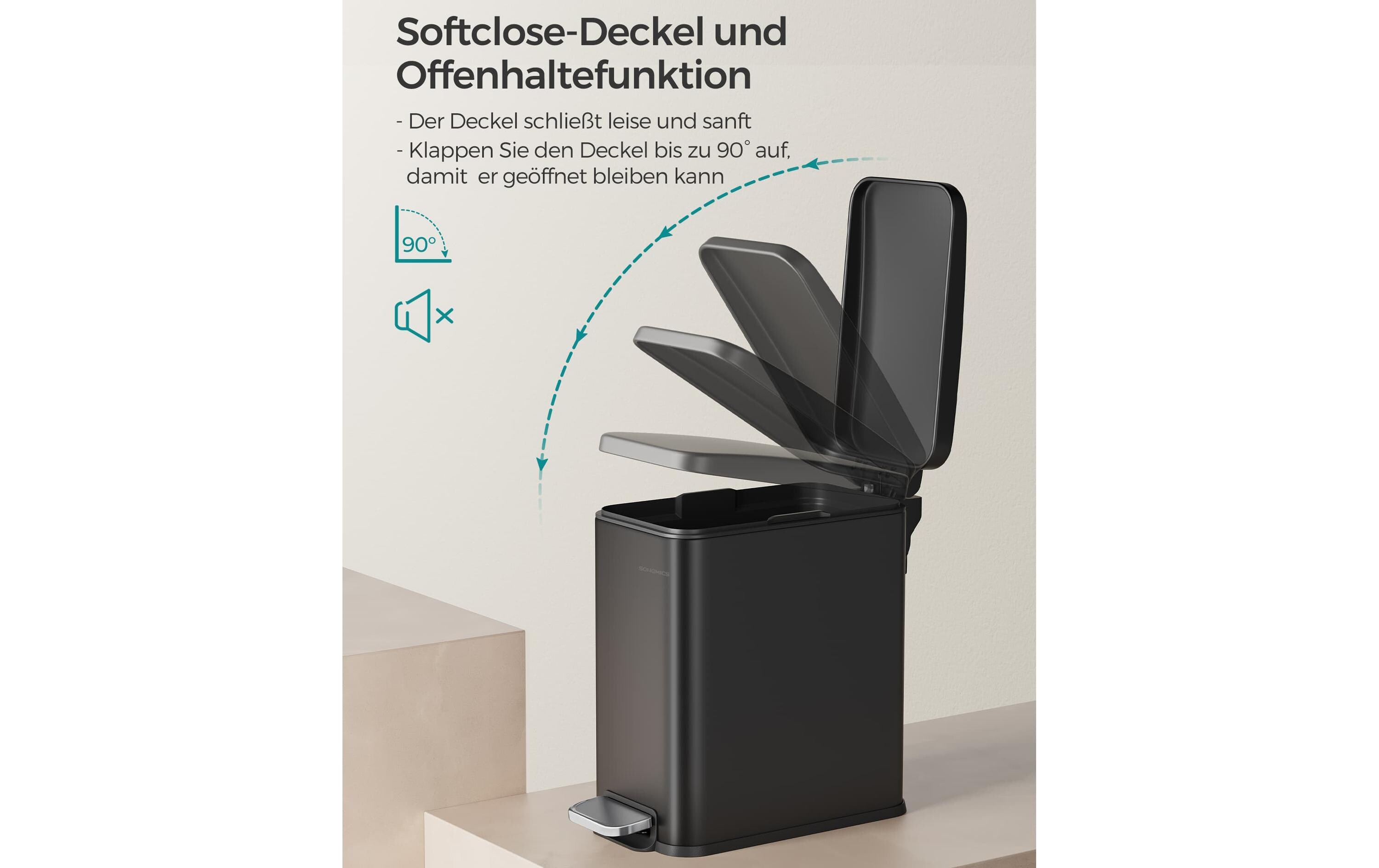 Kosmetikeimer 5 l, SchwarzStylischer Treteimer