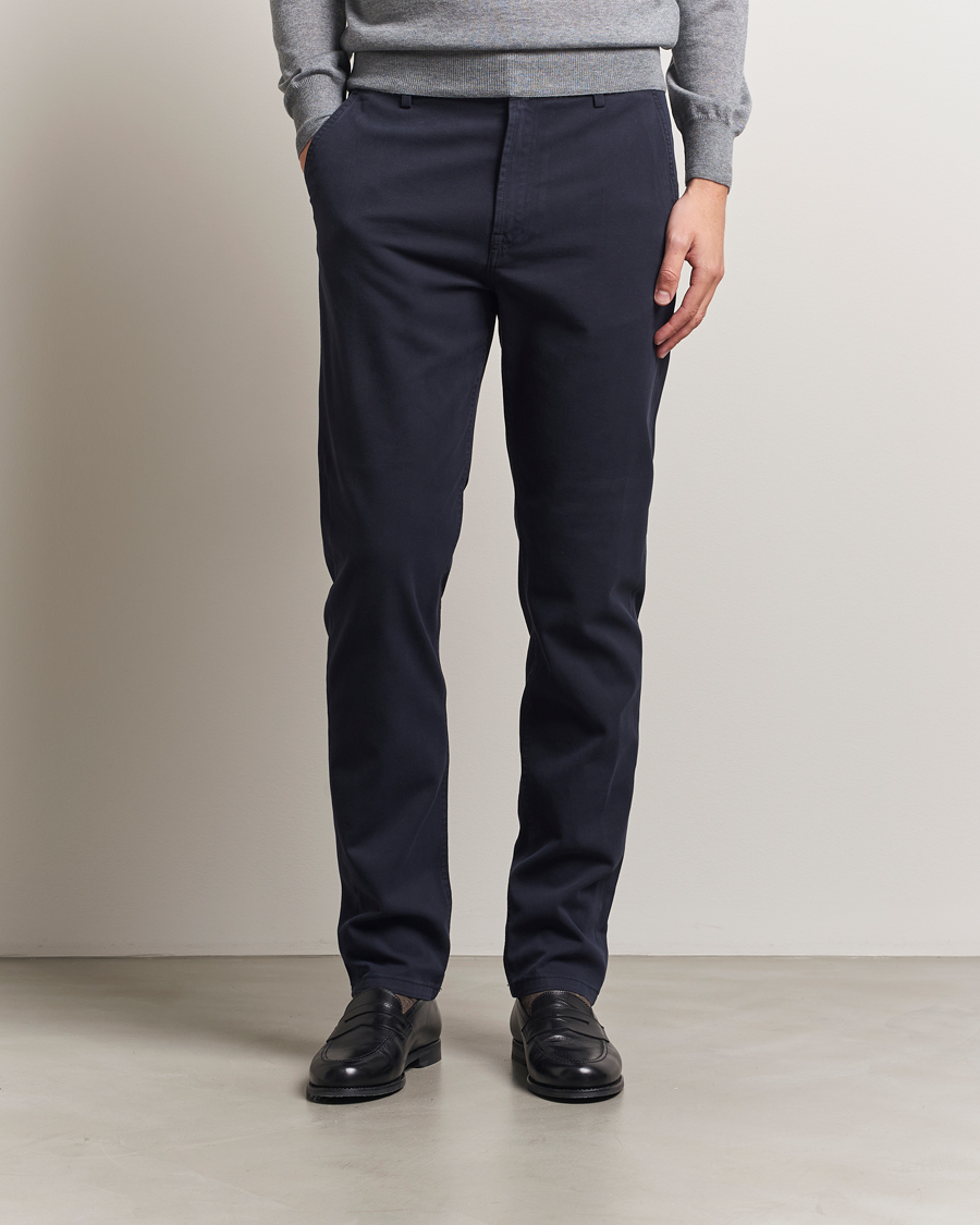 Canali Cotton Twill Chinos Navy