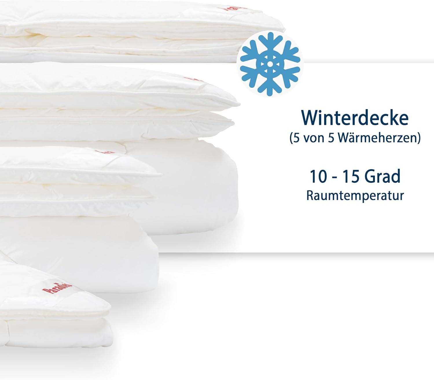 PARADIES Winterdecke 135x200 cm - Prima Duett Bio, kuschelige + warme Winterbettdecke 135x200, Steppdecke