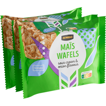 Jumbo Maïswafels Sour Cream & Onion 4 x 30,8 g