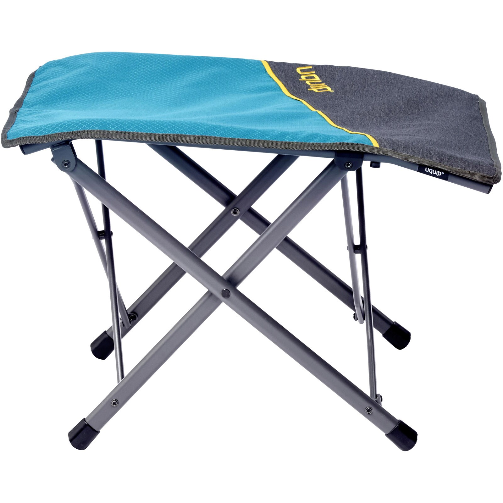 UQUIP Fußablage Finley Fußbank Camping Stuhl Klappstuhl Fuß Stütze Hocker Stahl Farbe: Petrol/grey