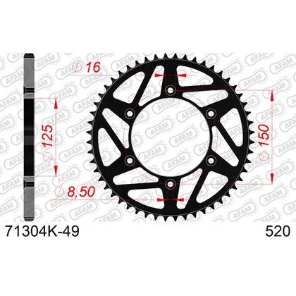 Couronne AFAM ACIER 520 - 49 DENTS - Noir / Multicolore