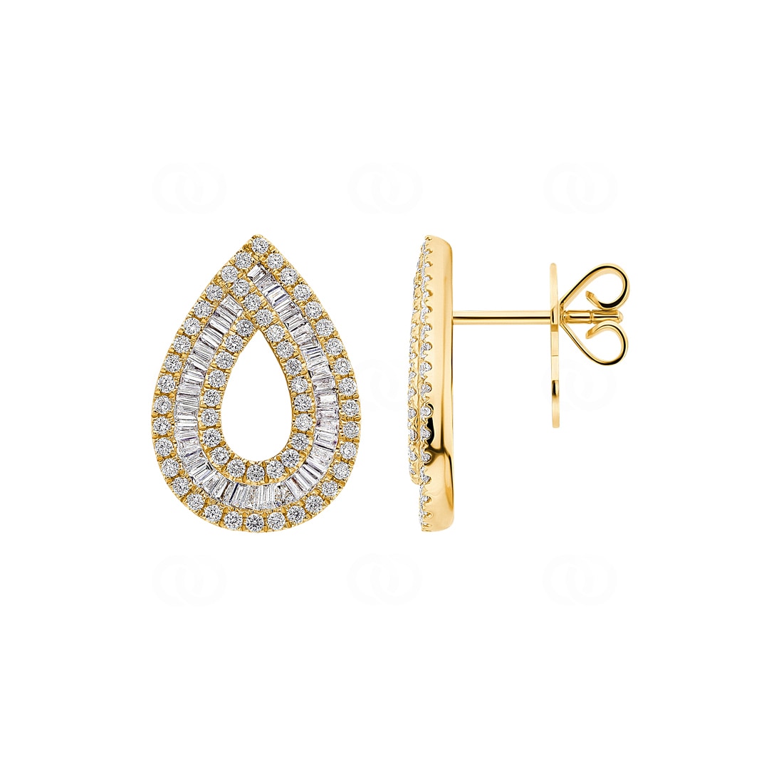 1.07 Karat Diamantohrstecker 750/18 K Gelbgold