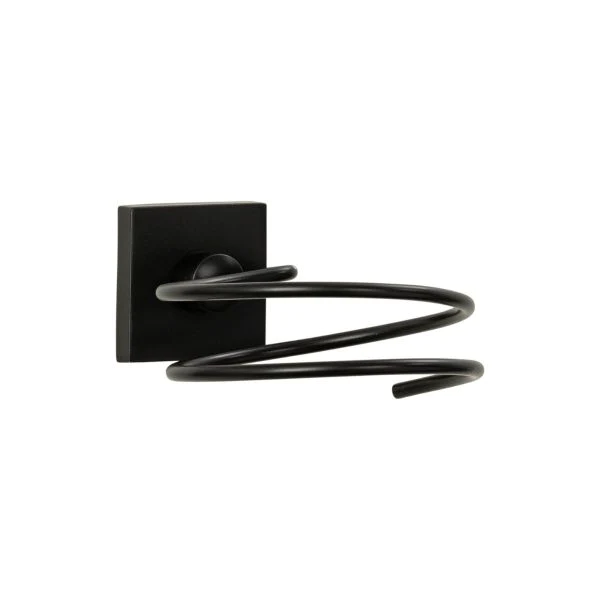 Support sèche cheveux en zinc noir mat New York Fackelmann