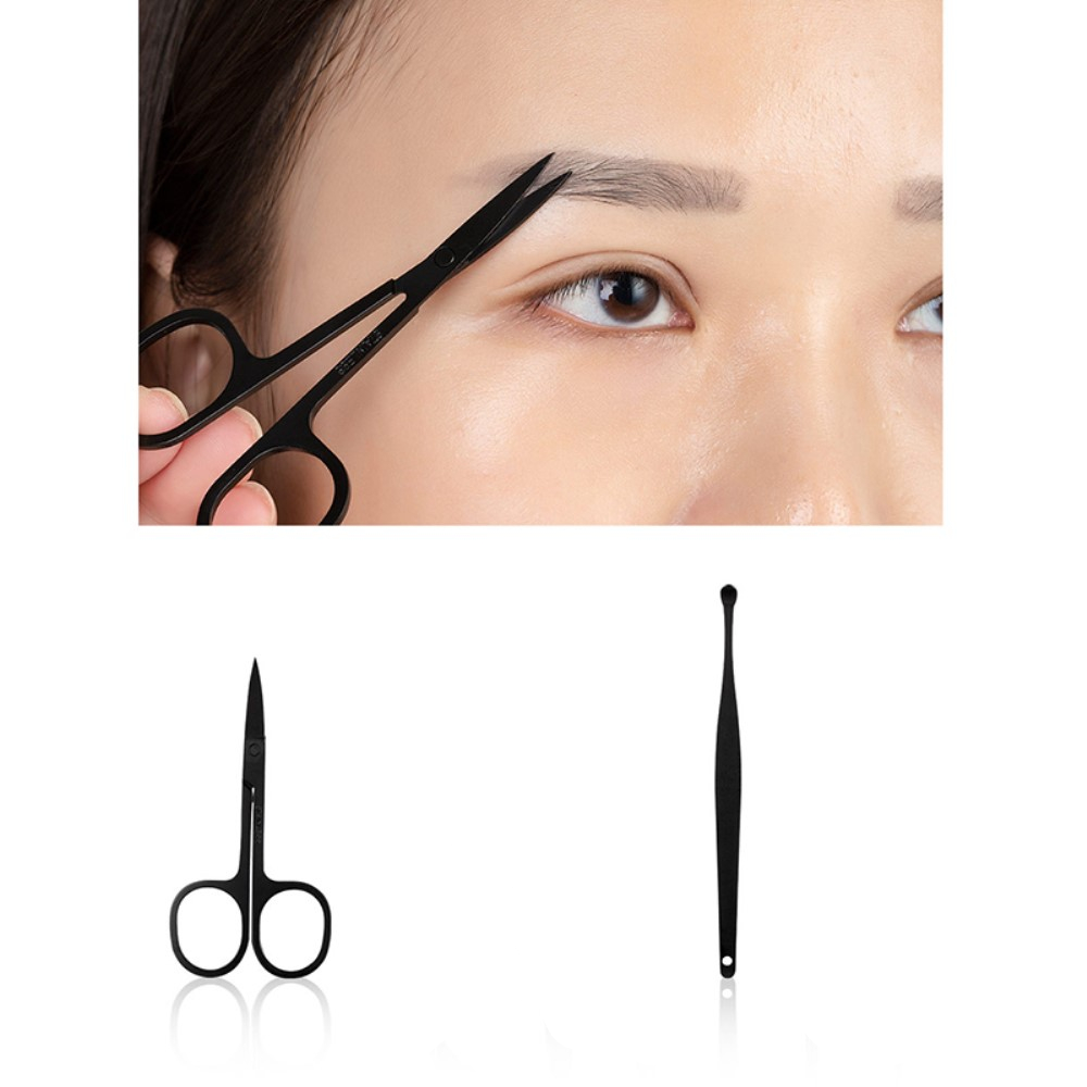 (8-tlg. Set) Pediküre Maniküre Finger Fuss Nagel Pflege-Set inkl. Leder Reise Etui - Schwarz