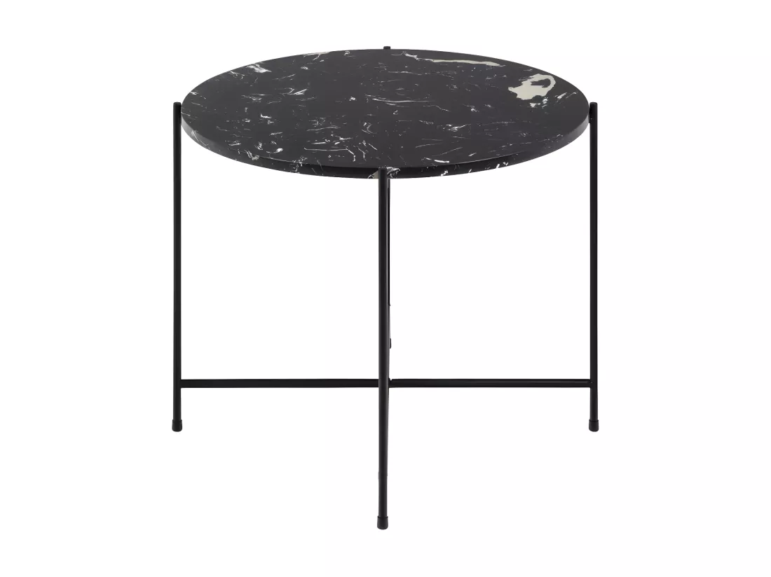Tangara - Table d'appoint ronde en marbre ø52cm - Noir
