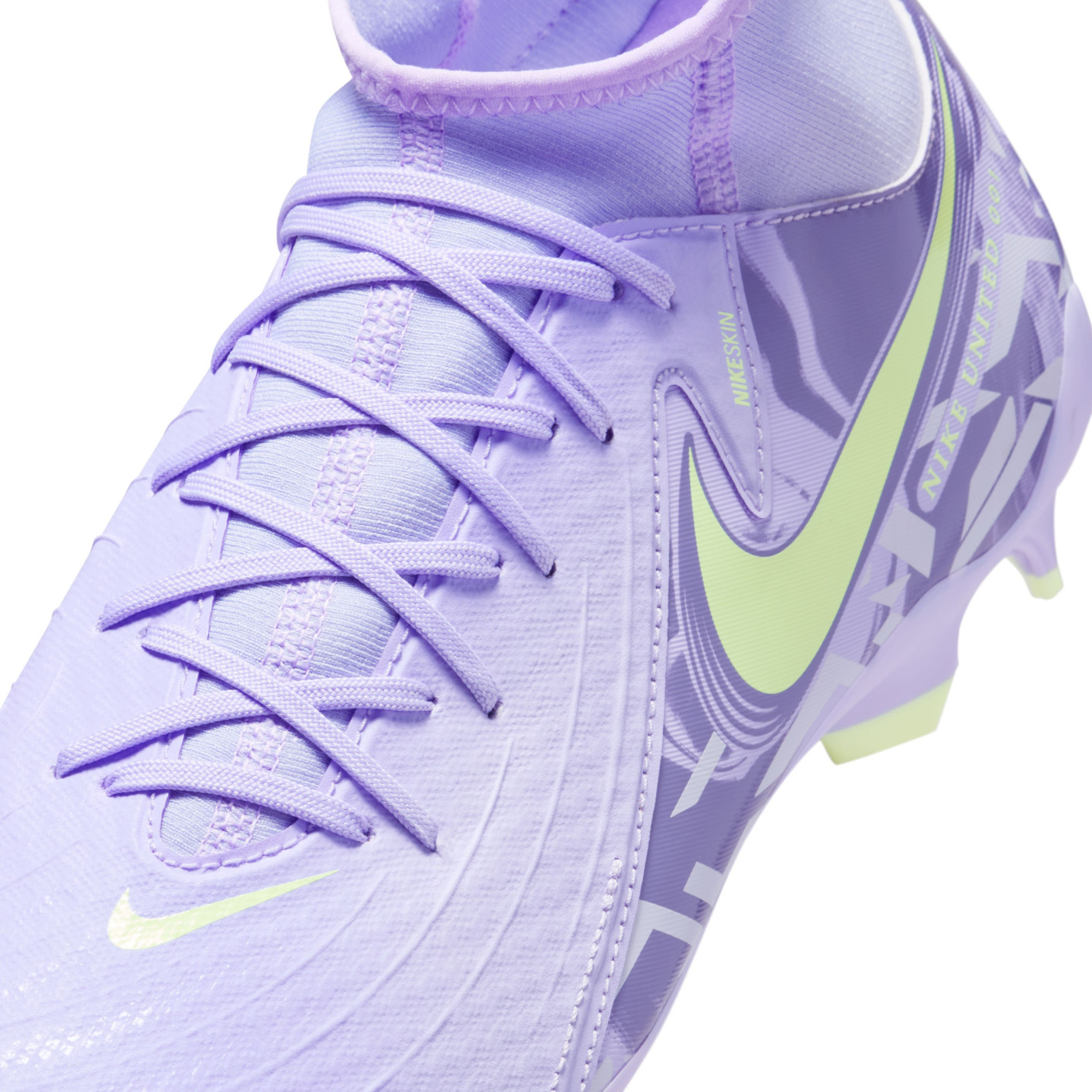 Nike Phantom Luna II Academy Gras / Kunstgras Voetbalschoenen (MG) Lichtpaars Lichtgeel