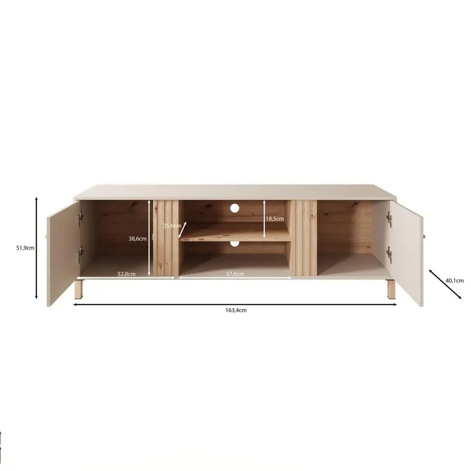 Meubella - TV-Meubel Bahia - Beige - 163 cm