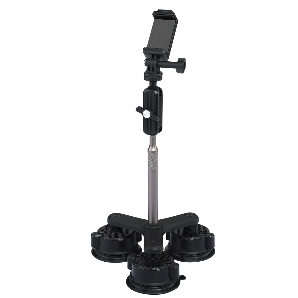 Auto KFZ Kamera Dreifach Saugnapfhalterung   Stativ Adapter für Smartphone / DSLR Kamera / GoPro / Insta360 mit 1/4