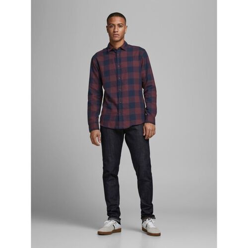 Jack & Jones - 12181602 GINGHAM-PORT ROYAL Rojo