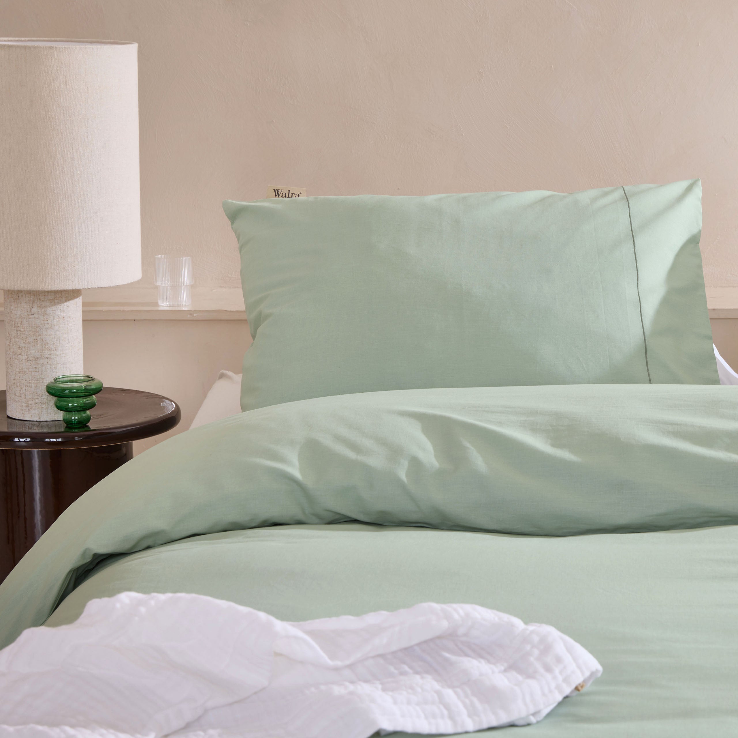 Walra Remade Uni Essence Dekbedovertrek 240 x 220 cm - Groen