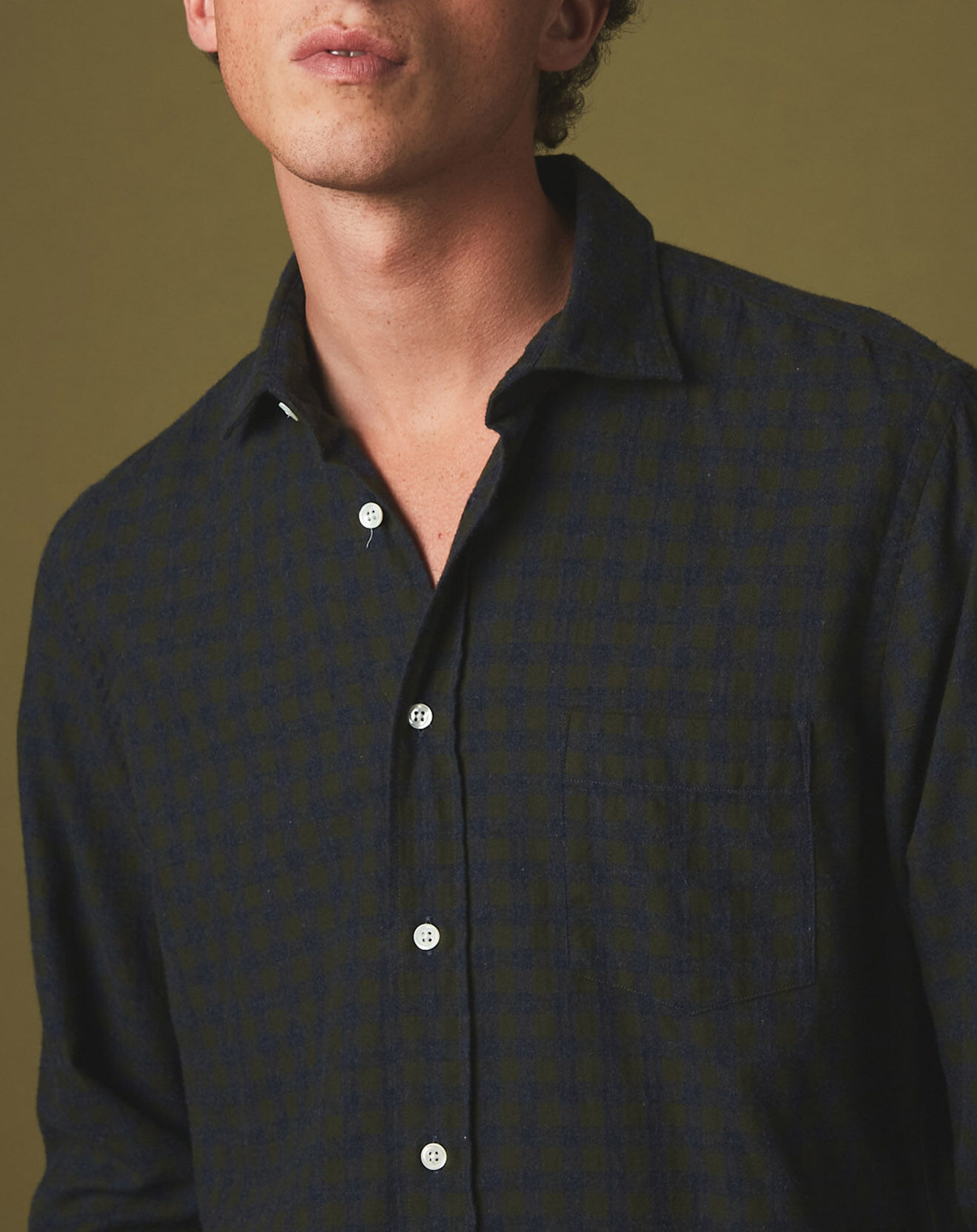 Hartford Chemise en Flanelle regular Paul à carreaux graphite