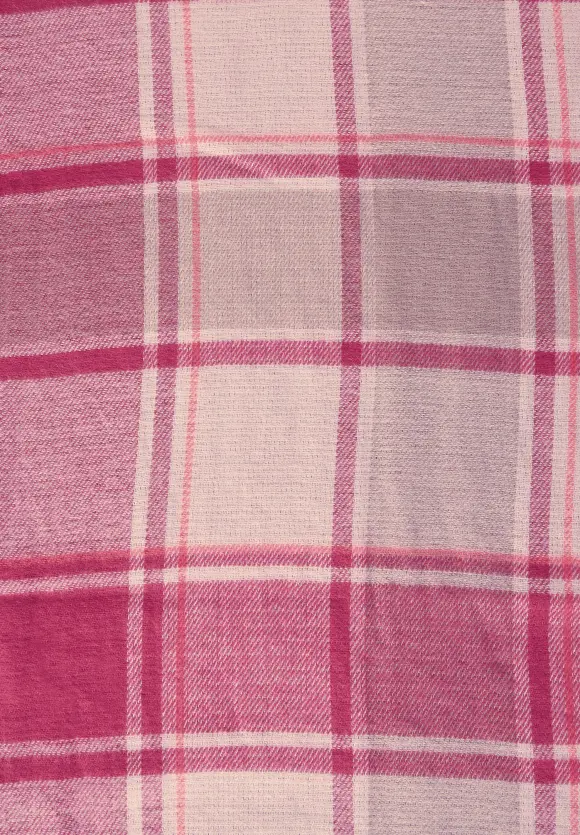 Doubleface Schal mit Fransen - cosy coral