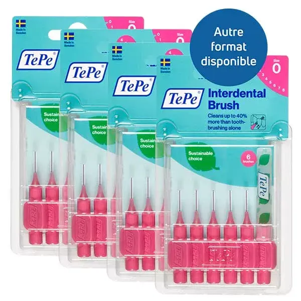 Escova interdental TePe Eco-Responsible ISO 0 / 0,40 mm, pacote com 6 unidades.