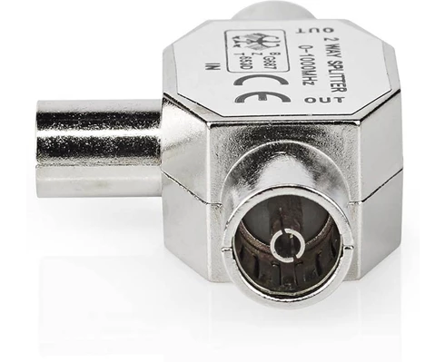 Nedis Coax Adapter Coax Hane - 2x Coax Hona Silver