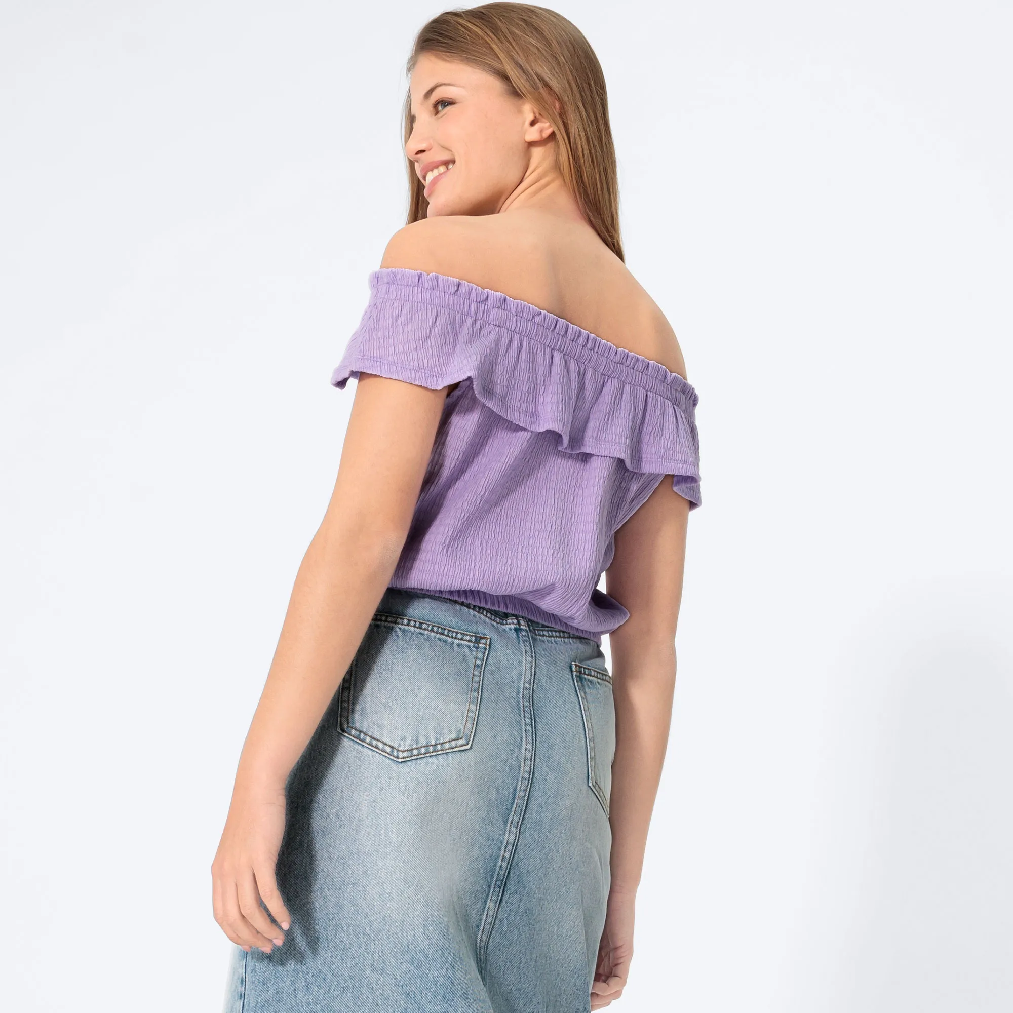 Damen-Bluse mit Carmen-Ausschnitt