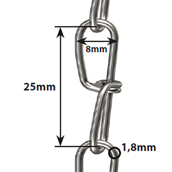 Ketting victor verzinkt 1 meter 20*18mm