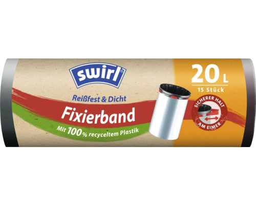 Swirl afvalzakken met bevestigingstape, 20 l, 15 stuks