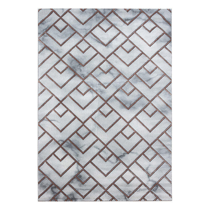 Modern vloerkleed - Marble Pattern Grijs/Bruin | Topper