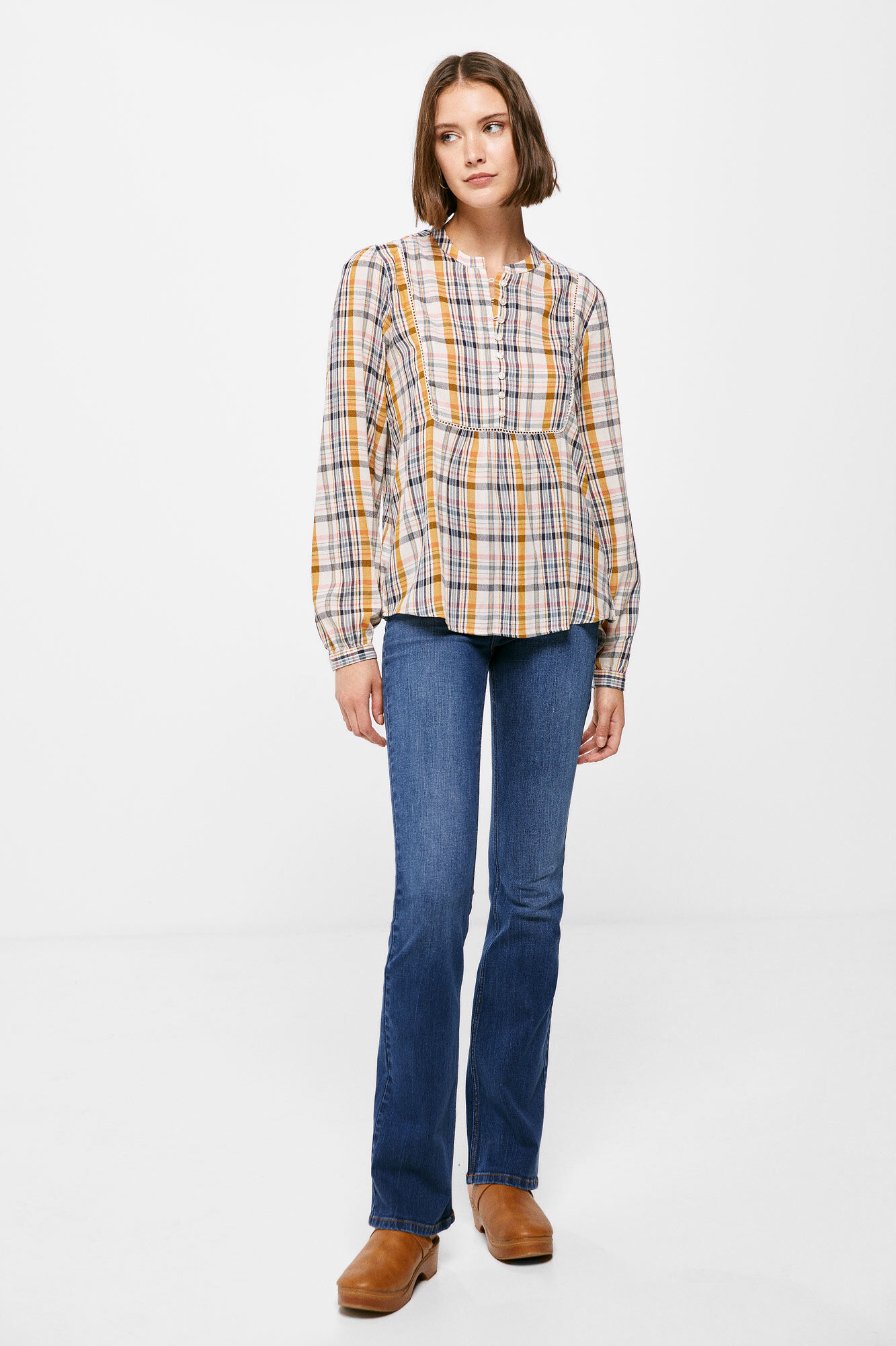 Blusa xadrez com botões