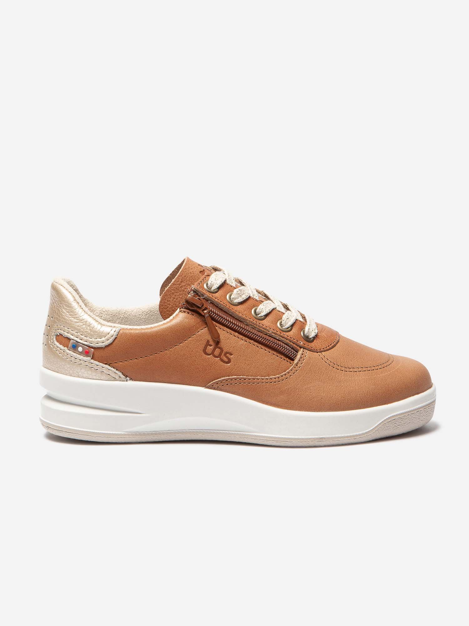 Baskets Zippées Femme Fabriquées en France Cuir Marron