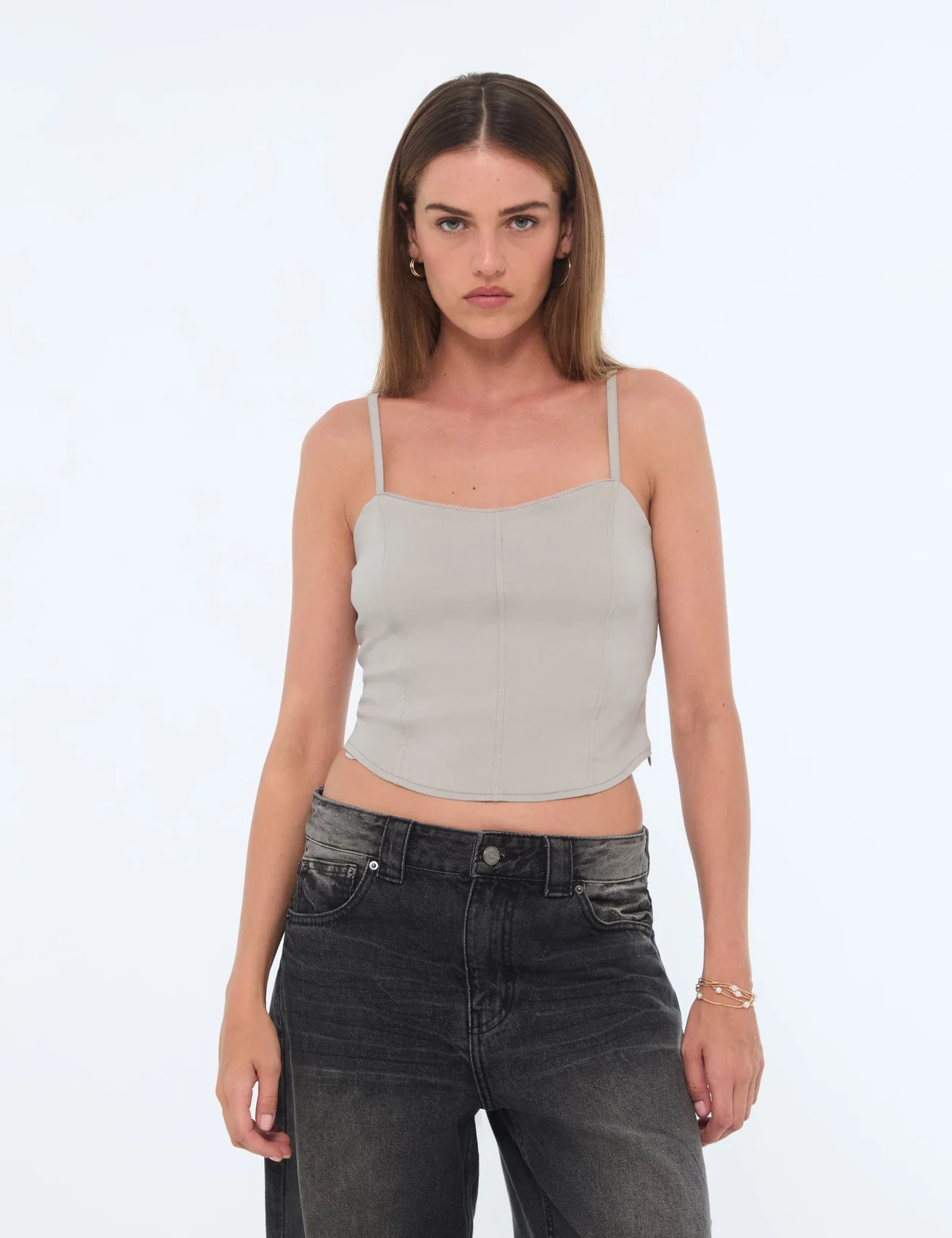 Débardeur type bustier gris clair