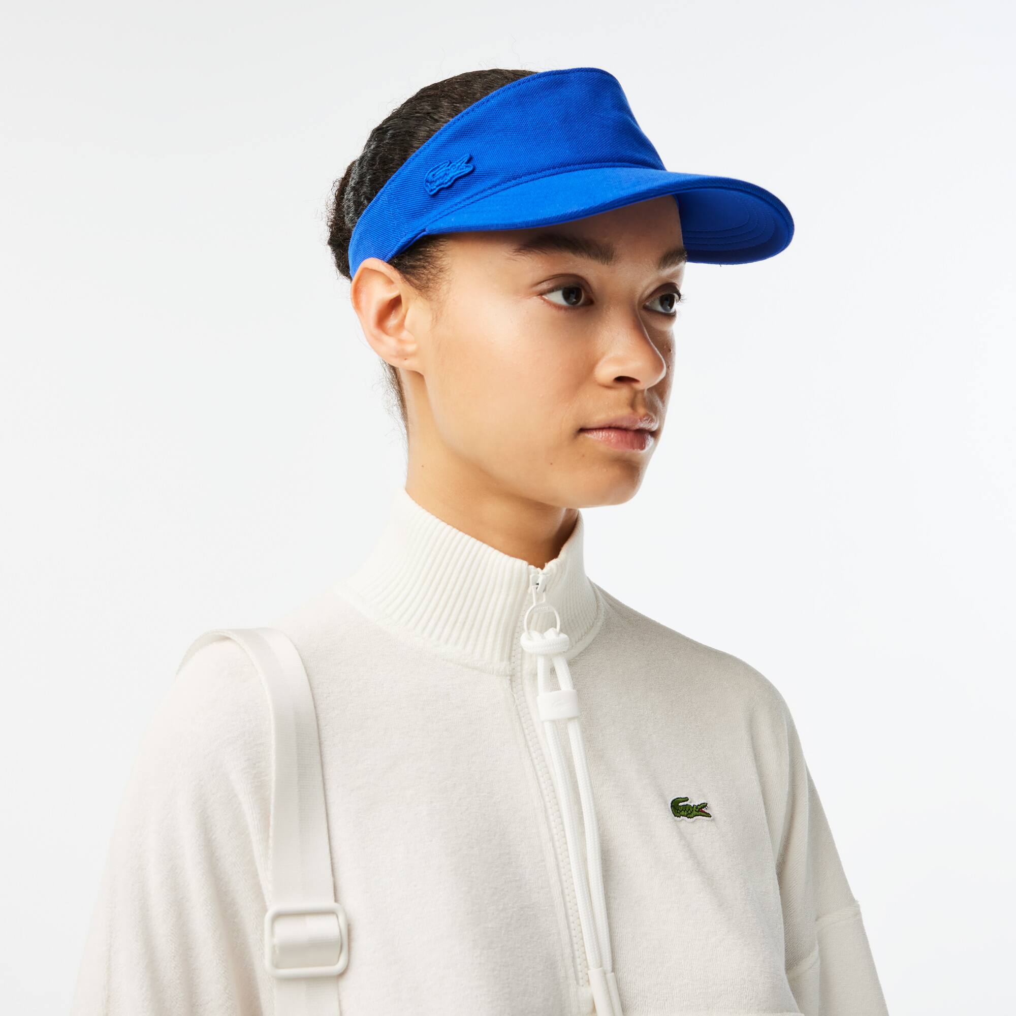 Visière femme Lacoste en piqué de coton Chapeaux & Casquettes - Bleu - Lacoste - Femme