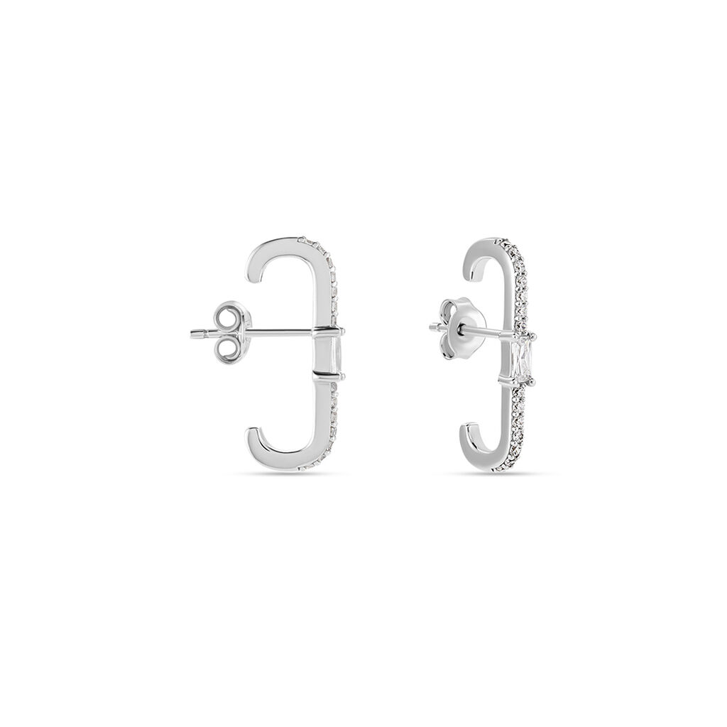 Boucles D'oreilles Puces Mabella Argent Blanc Oxyde De Zirconium